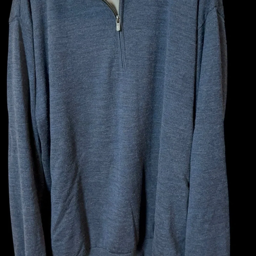 FJ XXL Blue Quarter Zip Wool Blend Golf Pullover Sweater